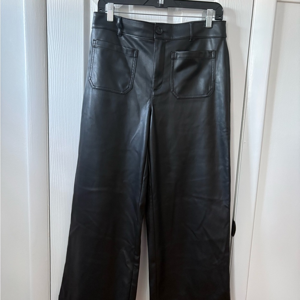 Black Faux Leather Pants